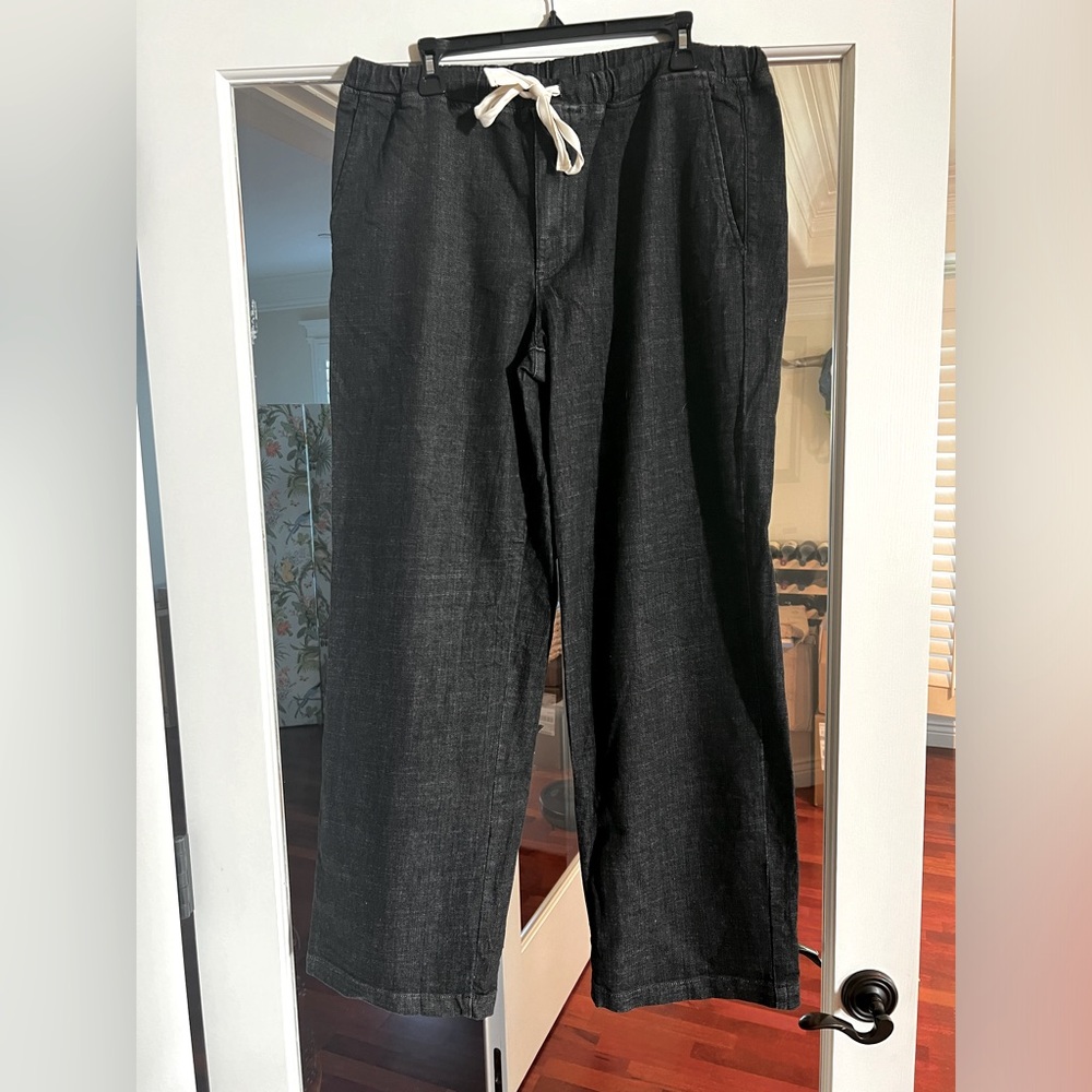 Eileen Fischer Cotton Stretch Denim Wide-Leg Jean Size 10-12